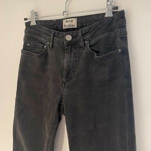 Acne Studios Skin 5 Black Jeans, 25, Cropped Ankle 28" Inseam, Denim, Women's